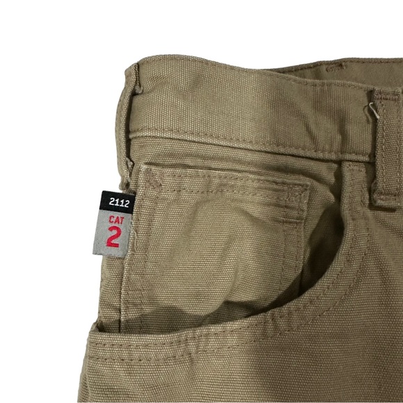 Carhartt Cat 2 Flame Resistant Tan Canvas Cargo Jeans Pants Sz 38x34 7 Pockets - Picture 8 of 15
